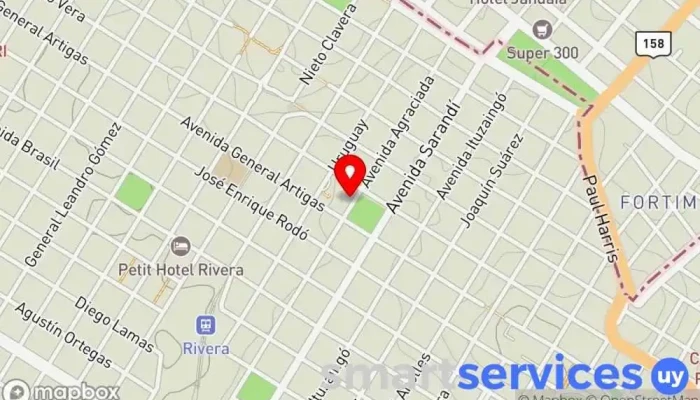 mapa de Intendencia Departamental de Rivera Oficinas del ayuntamiento en Rivera