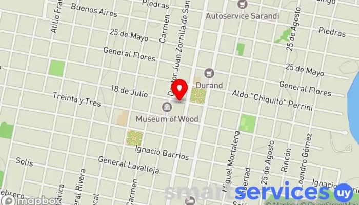 mapa de Intertur Servicio de transporte en Carmelo