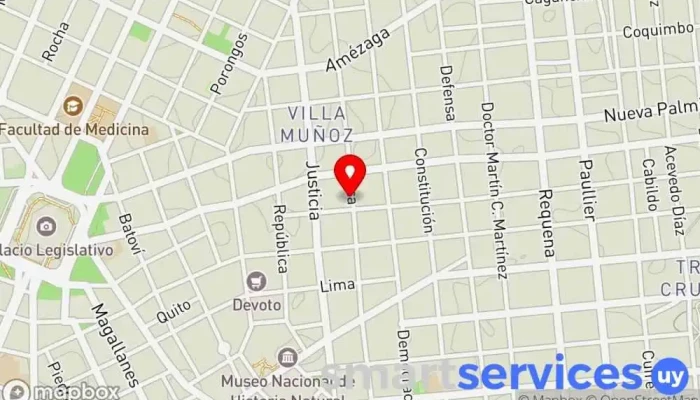 mapa de Inver Turismo Y transporte Agencia de excursiones en autobús en Montevideo