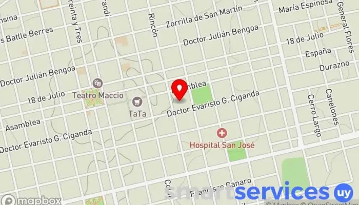 mapa de IPREU SAFA Instituto de secundaria en San José de Mayo