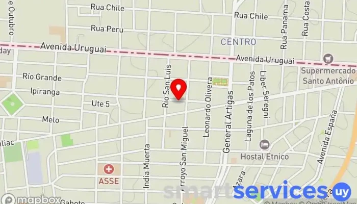 mapa de Ivanoff transportes y turismo Agencia de viajes en Chuy
