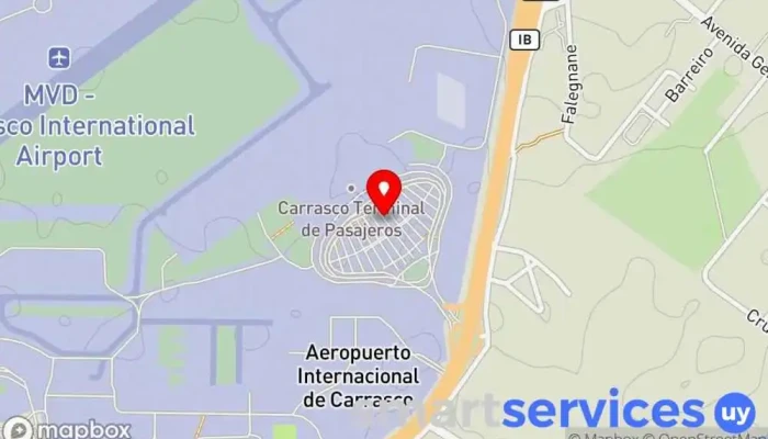 mapa de Jetmar Viajes - Aeropuerto de Carrasco Agencia de viajes en Ciudad de la Costa