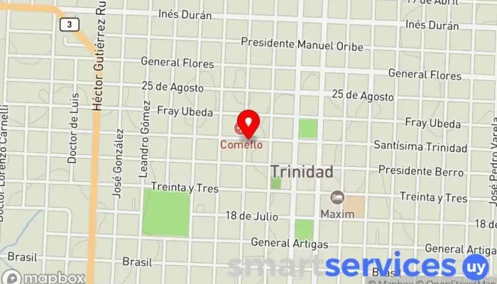 mapa de Jorge Altamiranda Espinosa- Negocios Rurales e Inmobiliarios Agencia inmobiliaria, Agencia de bienes inmuebles comerciales en Trinidad