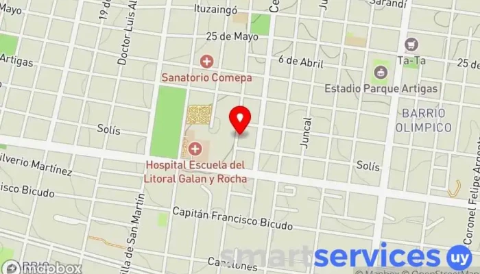 mapa de JRM SEGUROS Corredor de seguros, Compañía de seguros en Paysandú
