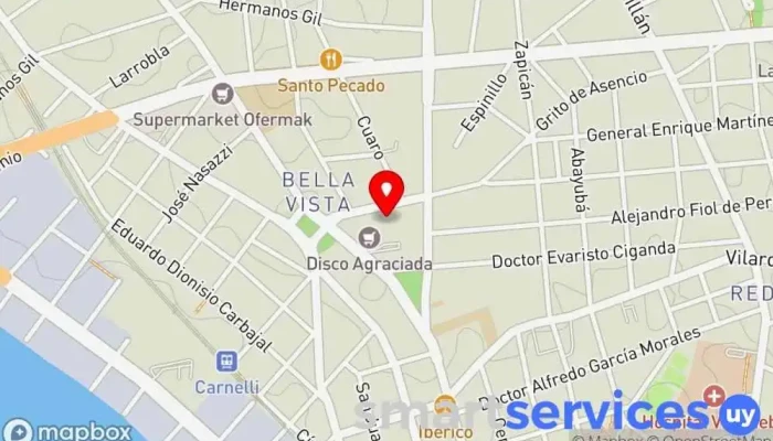 mapa de Juana de América Centro de educación preescolar en Montevideo