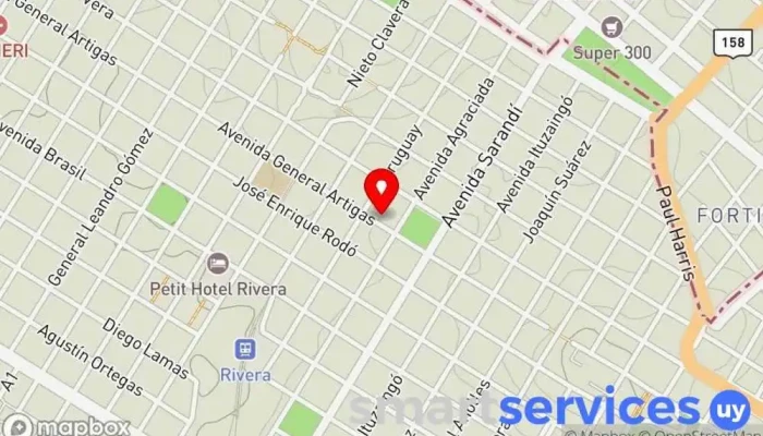 mapa de Junta Departamental de Rivera Oficina de gobierno local en Rivera