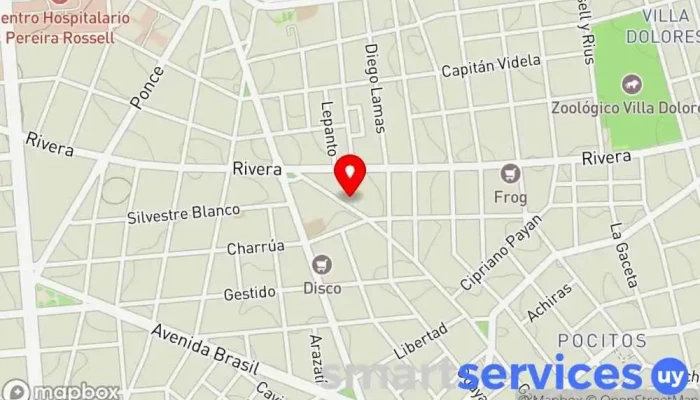 mapa de Kindergarten- Colegio Aleman Escuela en Montevideo