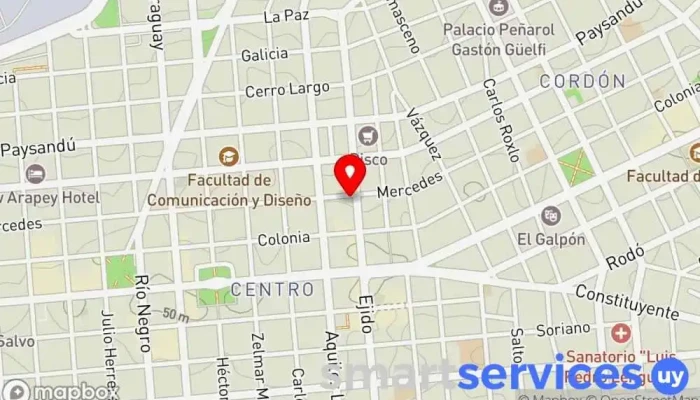 mapa de Kmilos Óptima visión Óptica en Montevideo