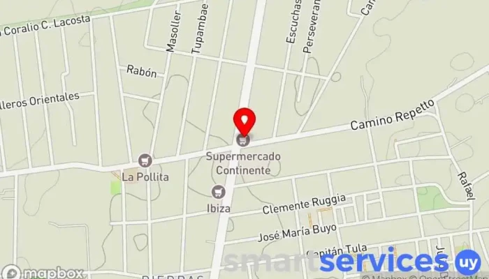 mapa de Kroser Piedras Blancas Ferretería en Montevideo
