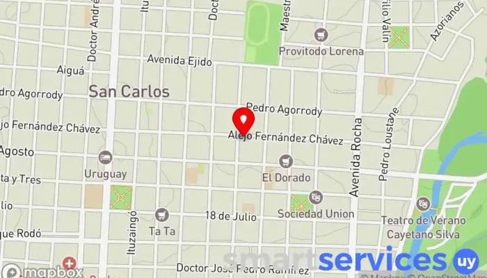 mapa de La Carolina Distribuidor de comestibles en San Carlos