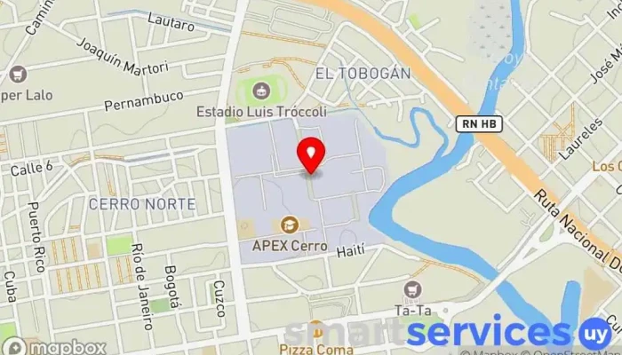 mapa de La Cotorra F.M. Emisora de radio en Montevideo