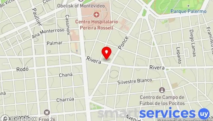 mapa de La Escena escuela de Actuación/La Escena Sala teatral Grupo de artes escénicas en Montevideo