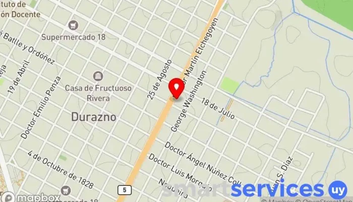 mapa de La Nave Cargo Postal Servicio de transporte en Durazno