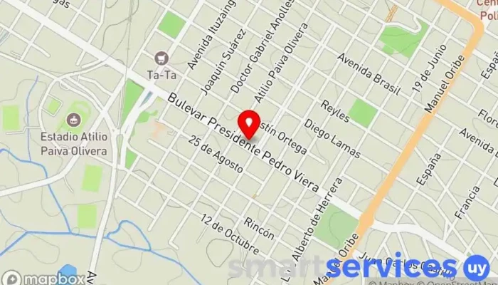 mapa de La Nave Cargo Postal Rivera Oficina de correos en Rivera