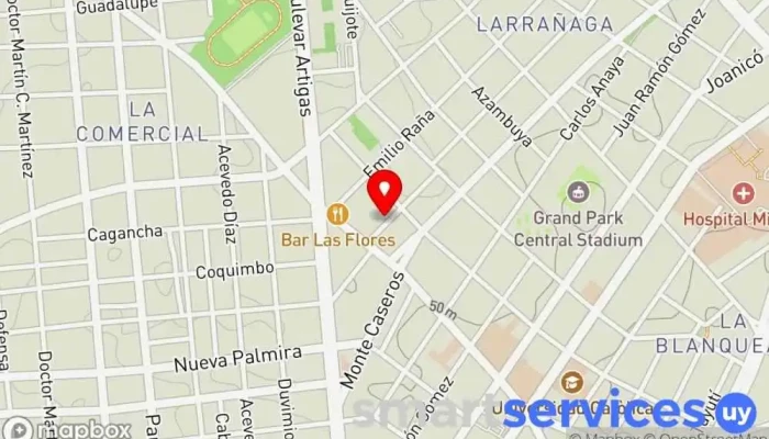 mapa de Laboratorio de cine fac Escuela de arte en Montevideo