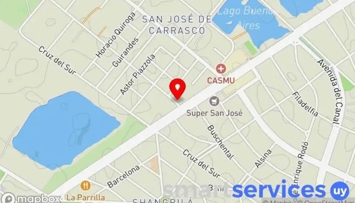 mapa de Lagomar Neumáticos Taller de revisión de automóviles en Ciudad de la Costa
