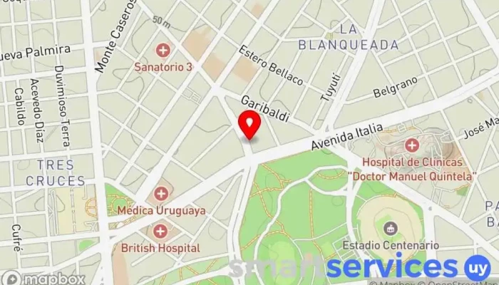 mapa de Lamaison Medical Tienda de suministros quirúrgicos en Montevideo