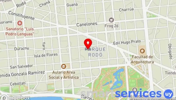 mapa de Latina FM Emisora de radio en Montevideo