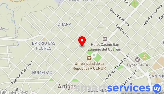 mapa de LICEO 1 Centro educativo en Artigas