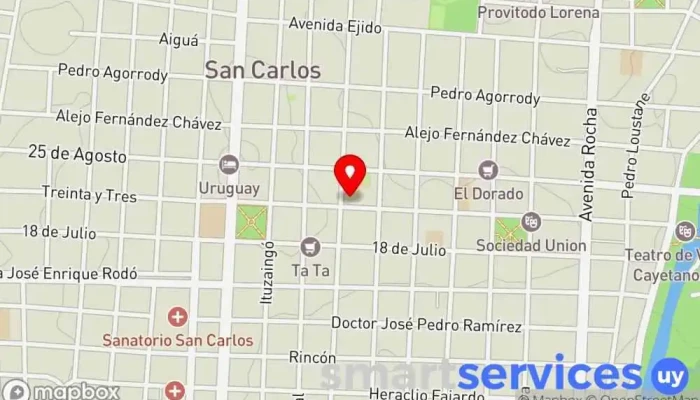mapa de Liceo 1 Escuela en San Carlos