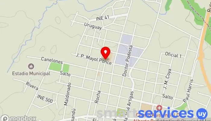 mapa de Liceo Amalia Sobera de Del Pino Escuela de primaria, Centro de educación secundaria en José Pedro Varela