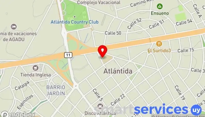 mapa de Liceo Atlántida 1 Centro de educación secundaria en Atlántida