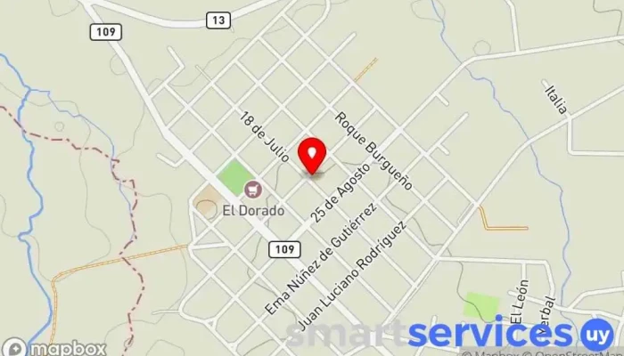 mapa de Liceo de Aiguá Centro de educación secundaria en Aiguá
