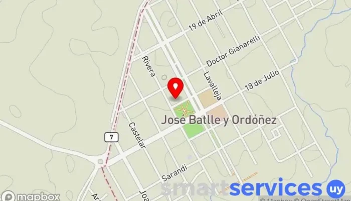 mapa de Liceo de José Batlle y Ordóñez Educación en José Batlle y Ordóñez