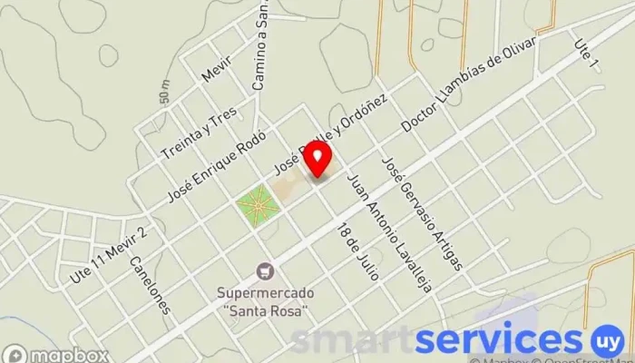 mapa de Liceo Dr. Loreto Daniel Vidart Instituto de secundaria en Santa Rosa