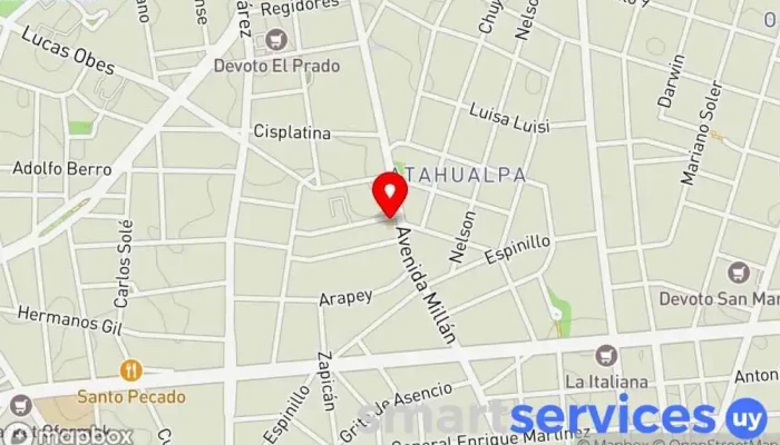 mapa de Liceo Erik Erikson - 2° y 3° año Escuela preparatoria en Montevideo