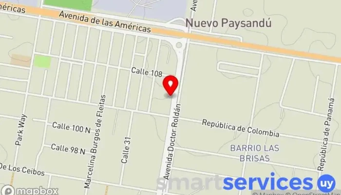 mapa de Liceo Francisco  en Nuevo Paysandu