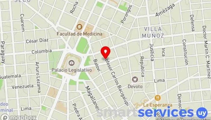 mapa de Liceo Héctor Miranda Escuela en Montevideo