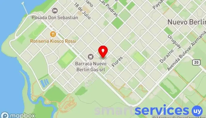 mapa de Liceo HoracioSaravay lugar de salida Centro de educación secundaria en Nuevo Berlín