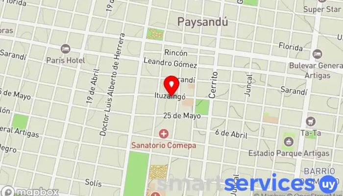 mapa de Liceo Los Candiles Escuela en Paysandú