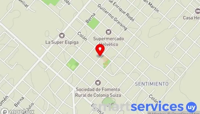 mapa de Liceo Los Olivos Centro educativo, Centro de estudios en Nueva Helvecia
