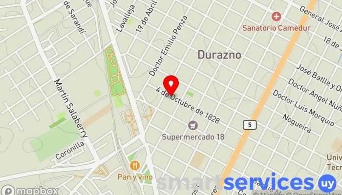 mapa de Liceo Centro educativo en Durazno