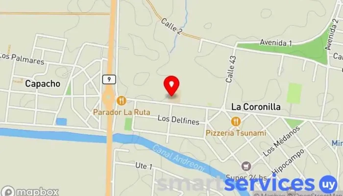 mapa de LICEO Centro de educación secundaria en La Coronilla