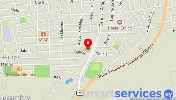 mapa de Liceo N' 1 Eladio Aristimuño. Centro de educación secundaria en Chuy