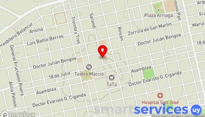 mapa de Liceo N° 1 de San José IDAE Centro educativo en San José de Mayo