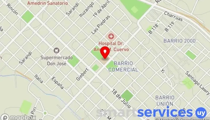 mapa de Liceo N° 1 Eugenio Capdevielle Educación en Fray Bentos