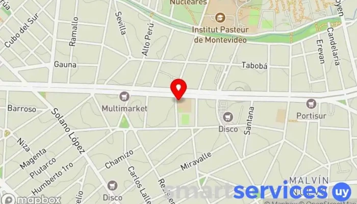 mapa de Liceo N° 10 Instituto de secundaria en Montevideo