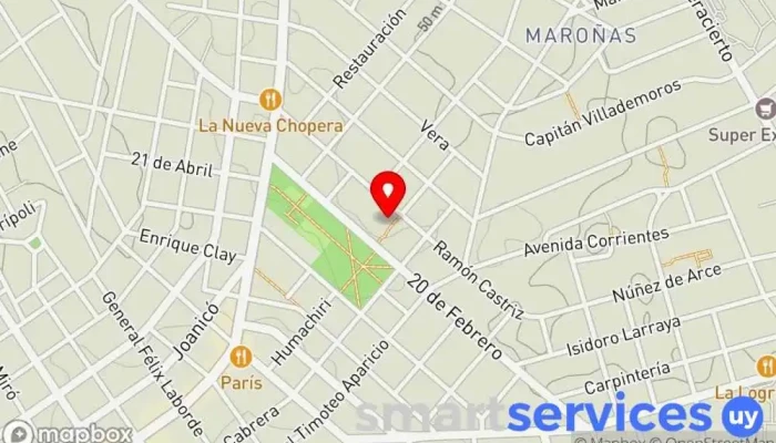 mapa de Liceo N° 19 Ansina Instituto de secundaria en Montevideo