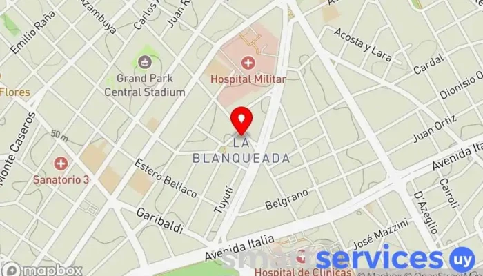mapa de Liceo N° 3 Dámaso Antonio Larrañaga Instituto de secundaria en Montevideo