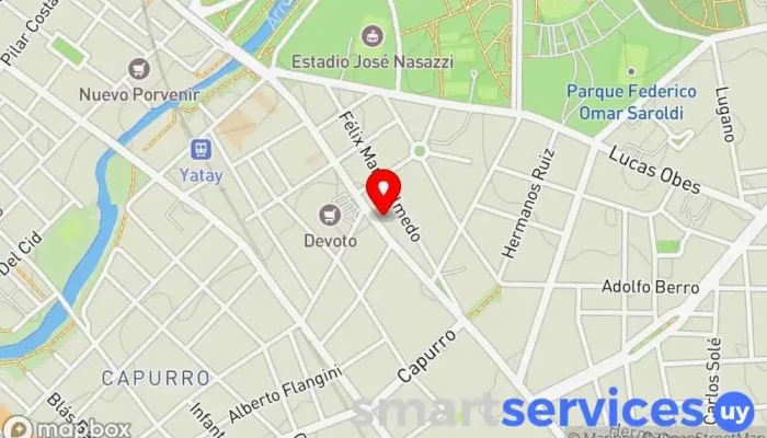 mapa de Liceo N° 54 Juan Pablo Terra Instituto de secundaria en Montevideo