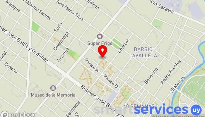 mapa de Liceo N° 60 Víctor Cayota Centro de educación secundaria en Montevideo