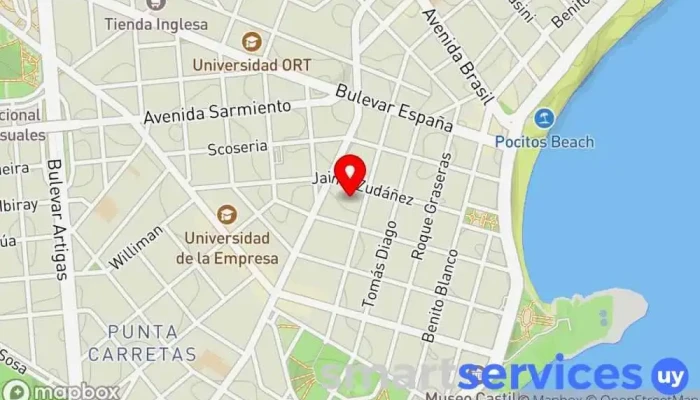 mapa de Liceo N° 7 Joaquín Suarez Instituto de secundaria en Montevideo