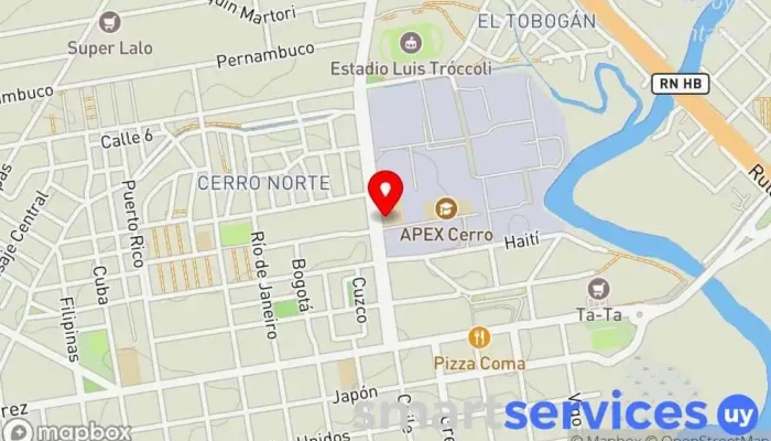 mapa de Liceo N° 70 Centro de educación secundaria en Montevideo