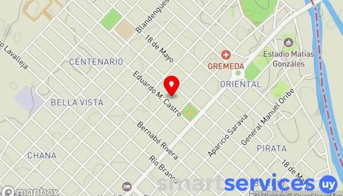 mapa de Liceo N°4 Artigas Escuela en Artigas