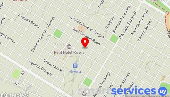 mapa de Liceo N°6 Instituto de secundaria en Rivera
