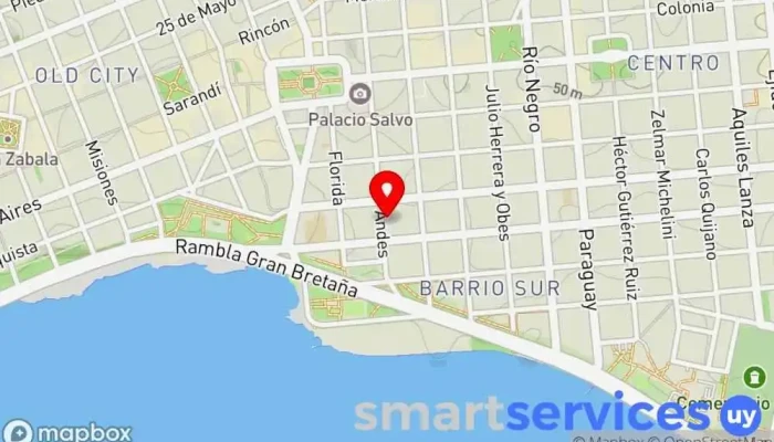 mapa de Liceo Nº 1 Instituto de secundaria, Escuela de primaria en Montevideo